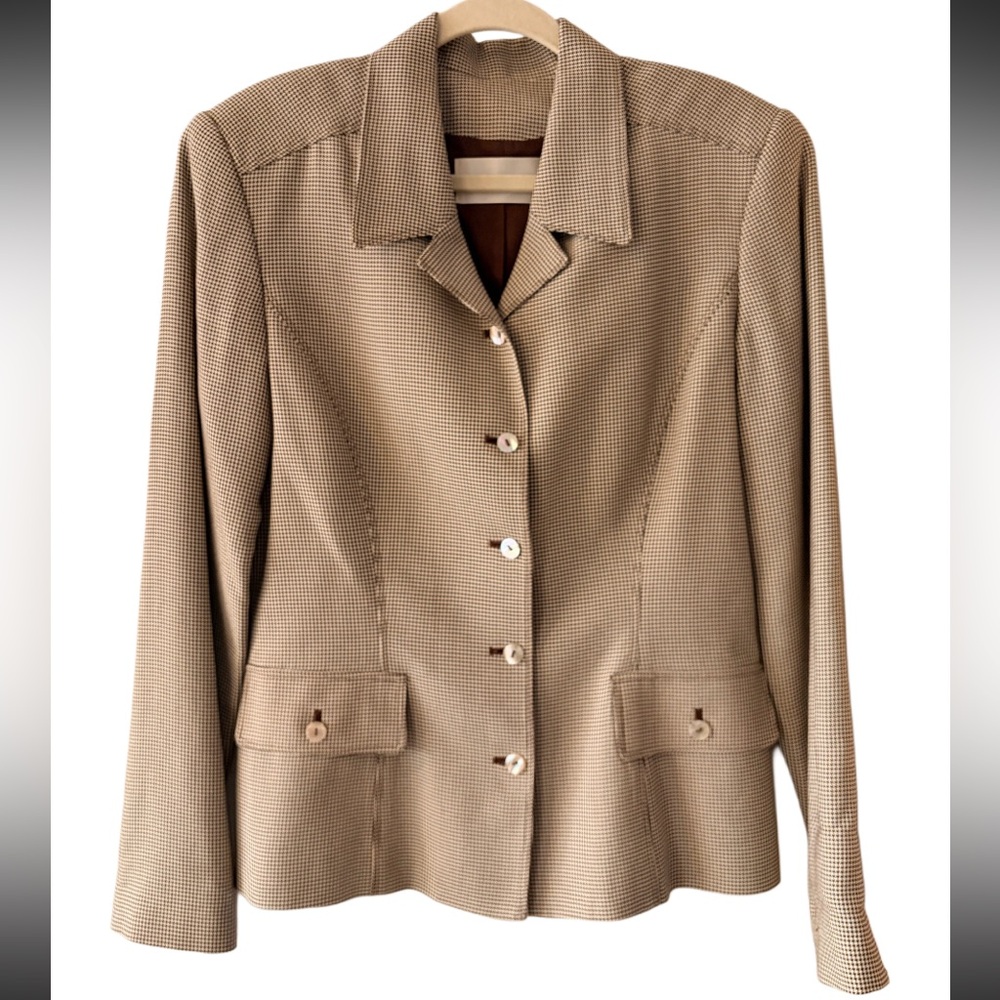 Vintage Dana Buchman blazer size L‎ 12 houndstooth